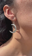 Load and play video in Gallery viewer, Crescent Loop Earrings