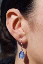 Load image into Gallery viewer, Blue Flower Teardrop Earrings - Krystyna's Silver