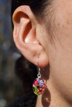 Load image into Gallery viewer, Red Flower Oval Earrings - Krystyna's Silver
