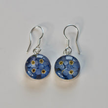 Load image into Gallery viewer, Blue Flower Circle Earrings - Krystyna's Silver