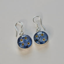 Load image into Gallery viewer, Blue Flower Circle Earrings - Krystyna's Silver