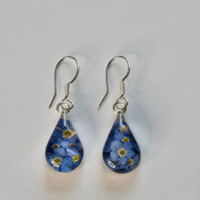 Load image into Gallery viewer, Blue Teardrop Forget-Me-Knot Earrings - Krystyna's Silver
