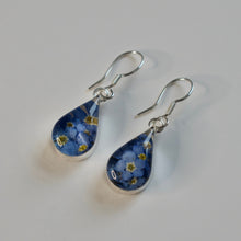 Load image into Gallery viewer, Blue Teardrop Forget-Me-Knot Earrings - Krystyna's Silver