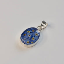 Load image into Gallery viewer, Blue Flower Oval Pendant - Krystyna's Silver