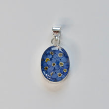 Load image into Gallery viewer, Blue Flower Oval Pendant - Krystyna's Silver