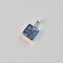 Load image into Gallery viewer, Blue Flower Square Pendant - Krystyna's Silver