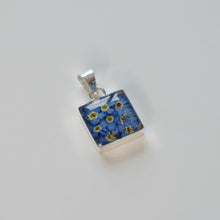Load image into Gallery viewer, Blue Flower Square Pendant - Krystyna's Silver