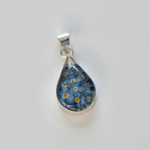 Load image into Gallery viewer, Blue Flower Teardrop Pendant - Krystyna&#39;s Silver
