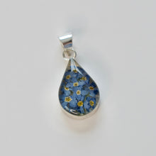 Load image into Gallery viewer, Blue Flower Teardrop Pendant - Krystyna's Silver
