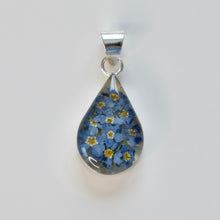 Load image into Gallery viewer, Blue Flower Teardrop Pendant - Krystyna's Silver