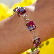 Load image into Gallery viewer, Square Flower Bracelet - Krystyna&#39;s Silver
