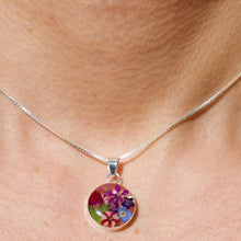 Load image into Gallery viewer, Red Flower Circle Pendant - Krystyna's Silver