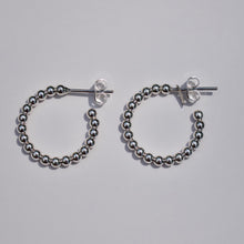 Load image into Gallery viewer, Beaded Hoop Drop Earrings - Krystyna&#39;s Silver
