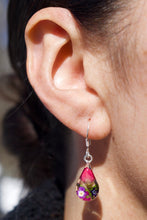 Load image into Gallery viewer, Red Flower Teardrop Earrings - Krystyna's Silver