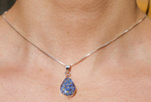 Load image into Gallery viewer, Blue Flower Teardrop Pendant - Krystyna&#39;s Silver
