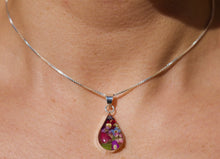 Load image into Gallery viewer, Red Flower Teardrop Pendant - Krystyna's Silver