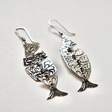 Load image into Gallery viewer, Swimming Fish Dangle Earrings - Krystyna&#39;s Silver
