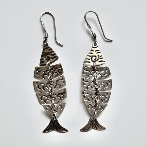 Swimming Fish Dangle Earrings - Krystyna's Silver