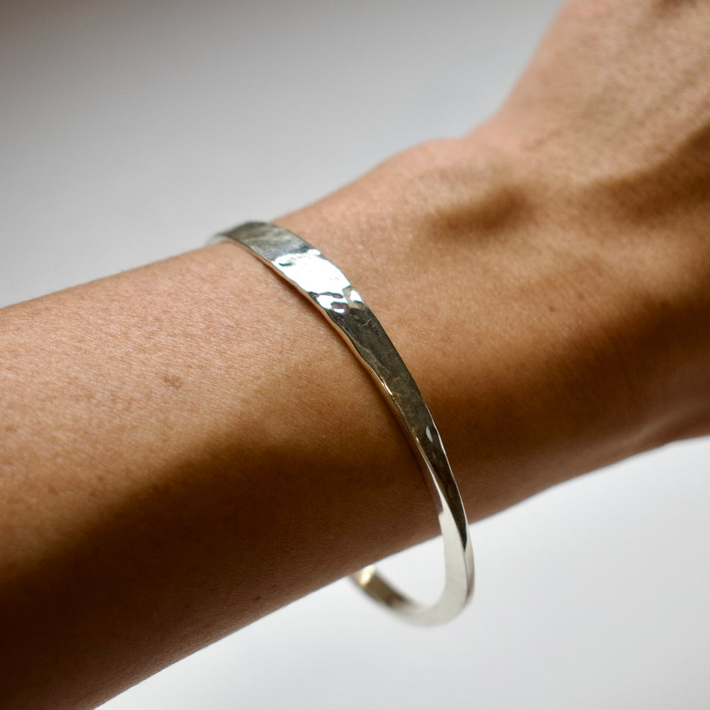Hammered Silver Bangle - Krystyna's Silver