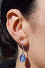 Load image into Gallery viewer, Blue Flower Teardrop Earrings - Krystyna&#39;s Silver
