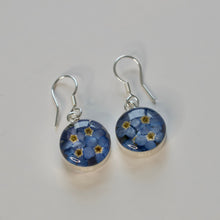 Load image into Gallery viewer, Blue Flower Circle Earrings - Krystyna&#39;s Silver
