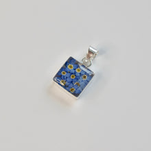 Load image into Gallery viewer, Blue Flower Square Pendant - Krystyna&#39;s Silver

