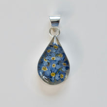 Load image into Gallery viewer, Blue Flower Teardrop Pendant - Krystyna&#39;s Silver
