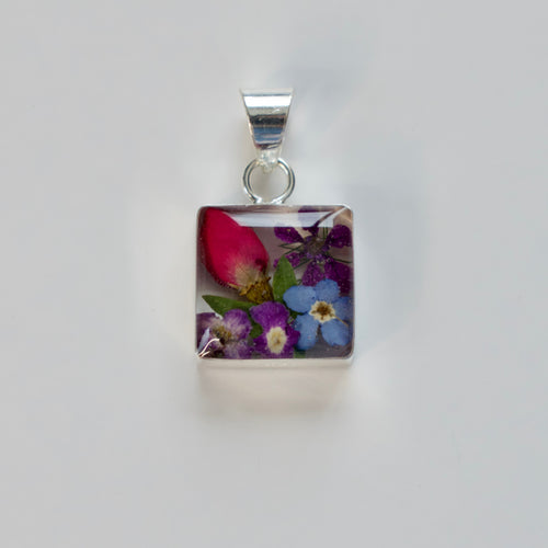 Square Flower Pendant - Krystyna's Silver