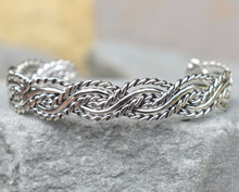 Load image into Gallery viewer, Braided Rope Cuff - Krystyna&#39;s Silver
