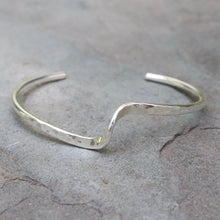 Load image into Gallery viewer, Hammered Spiral Wave Cuff - Krystyna&#39;s Silver
