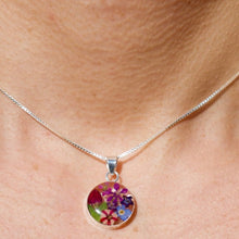 Load image into Gallery viewer, Red Flower Circle Pendant - Krystyna&#39;s Silver
