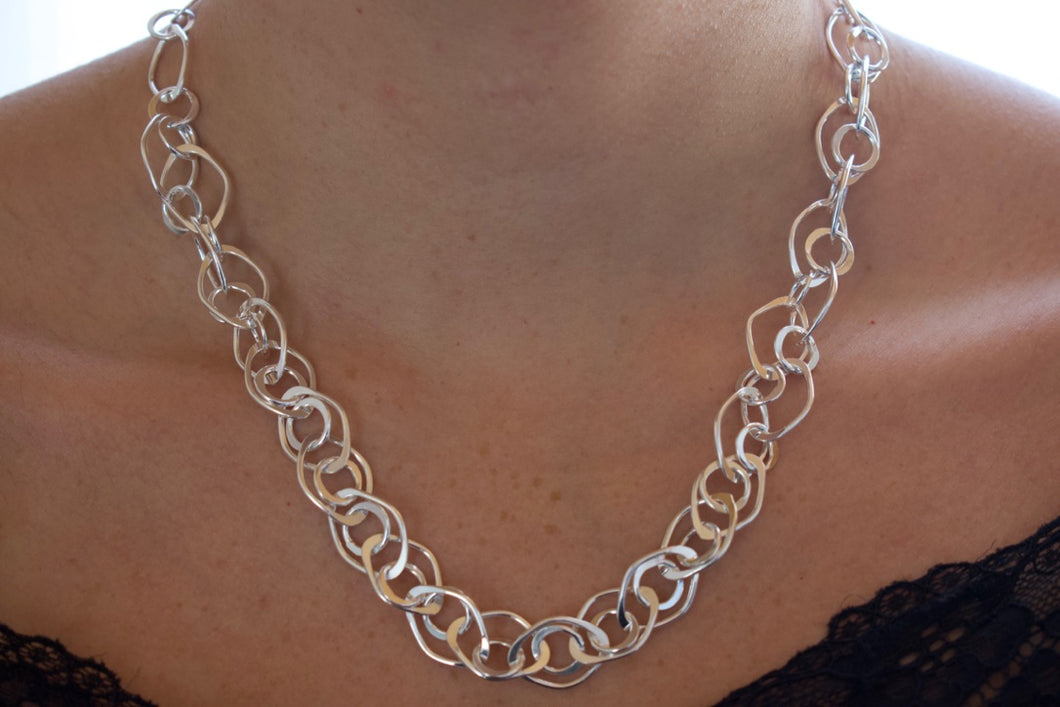 18in Sterling Silver Link Necklace - Krystyna's Silver