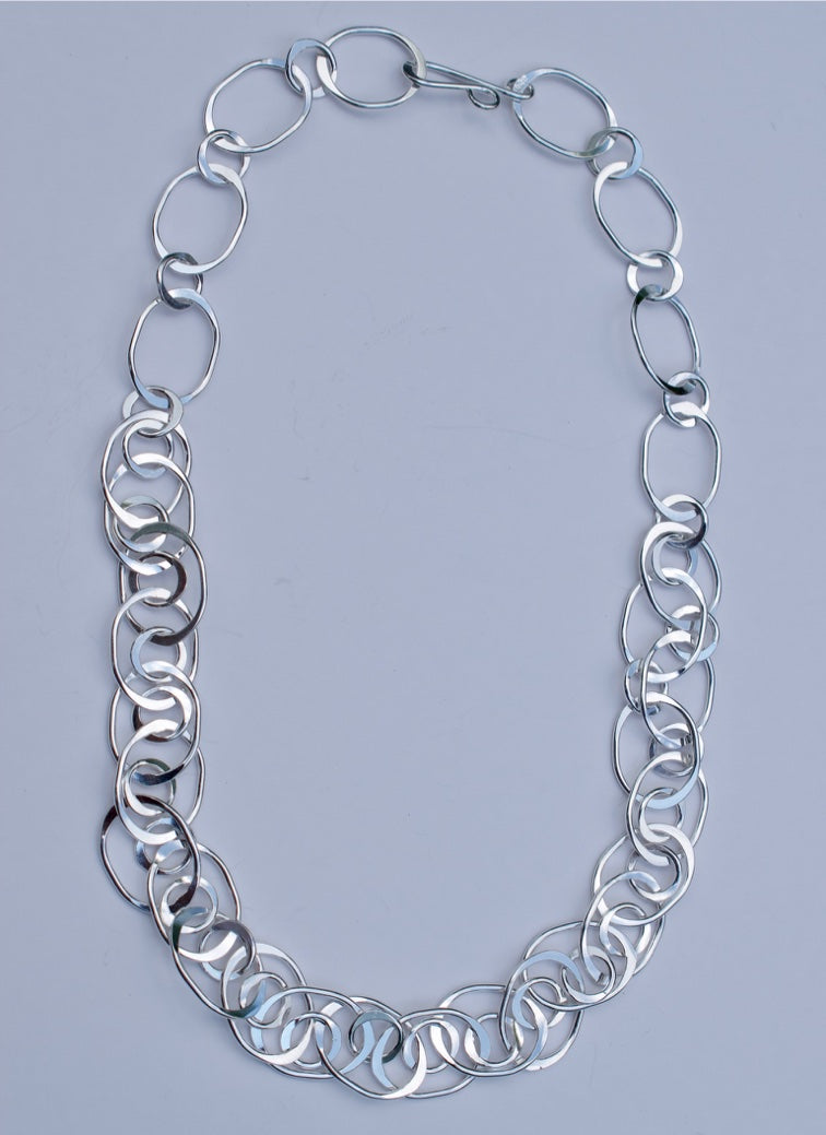18in Sterling Silver Oval Link Necklace - Krystyna's Silver