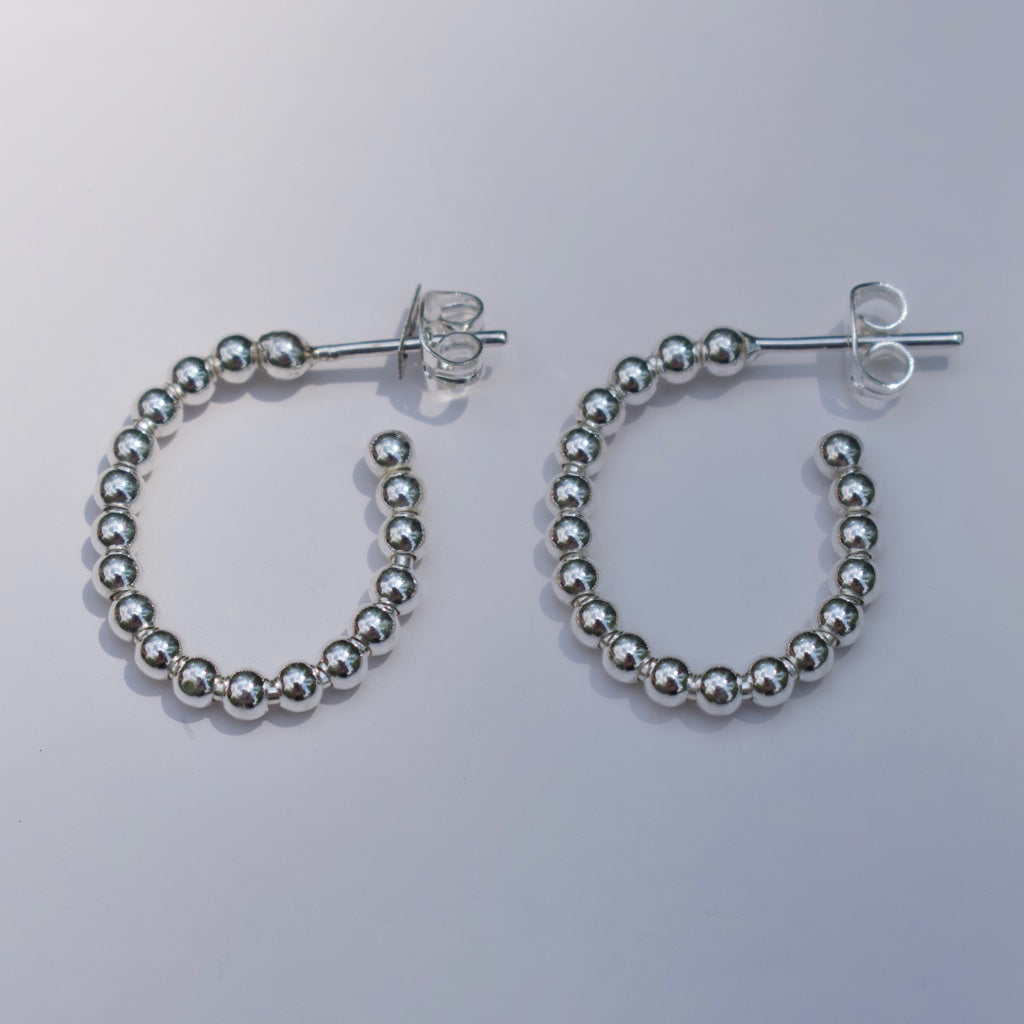 Beaded Oval Drop Earrings - Krystyna's Silver