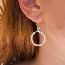 Load image into Gallery viewer, Beaded Hoop Dangle Earrings - Krystyna&#39;s Silver
