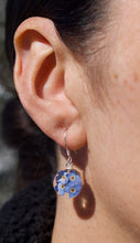Load image into Gallery viewer, Blue Flower Circle Earrings - Krystyna&#39;s Silver
