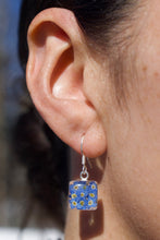 Load image into Gallery viewer, Blue Flower Square Earrings - Krystyna&#39;s Silver
