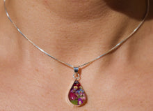 Load image into Gallery viewer, Red Flower Teardrop Pendant - Krystyna&#39;s Silver
